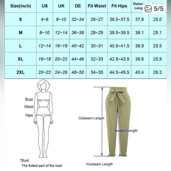 Grace Karin Womens Small High Waist Elegant Casual Pants With Belt & Ankle Tie - Picture 4 of 13